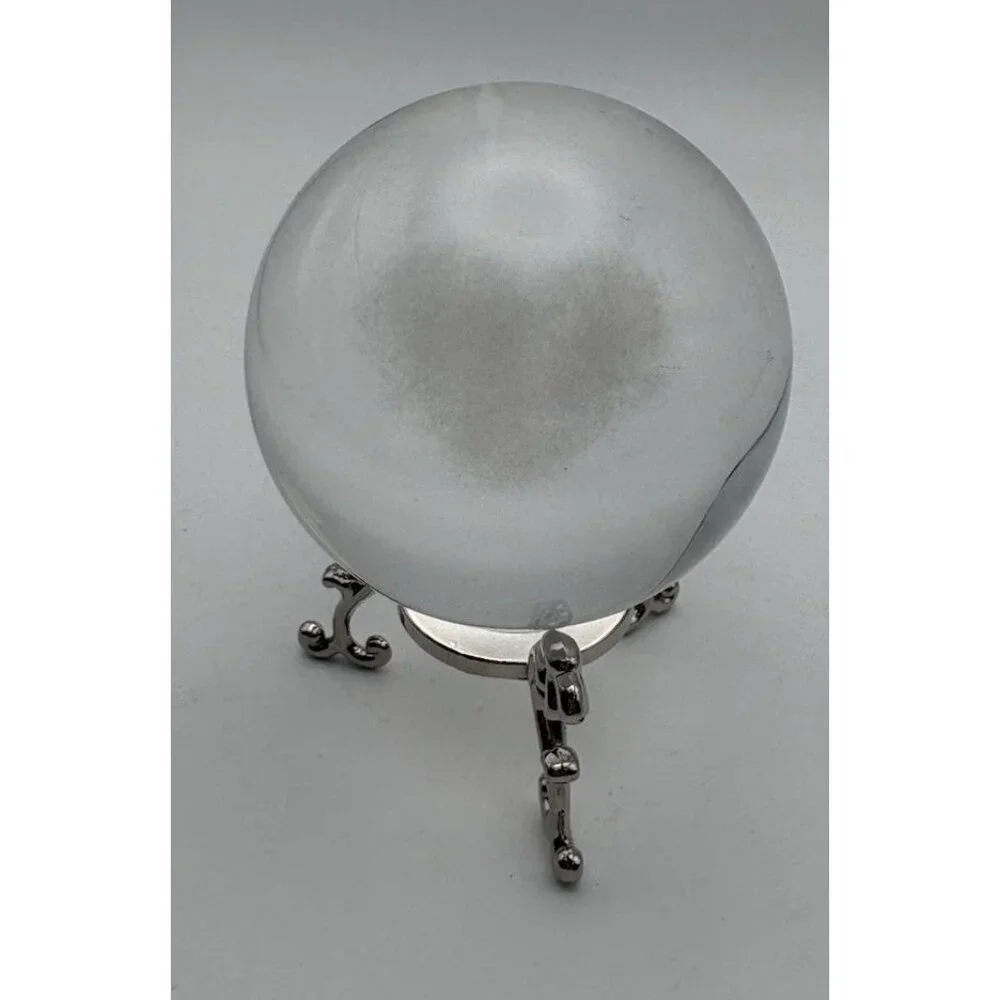 3D Heart Crystal Glass Ball Paperweight with Stand Room Decor